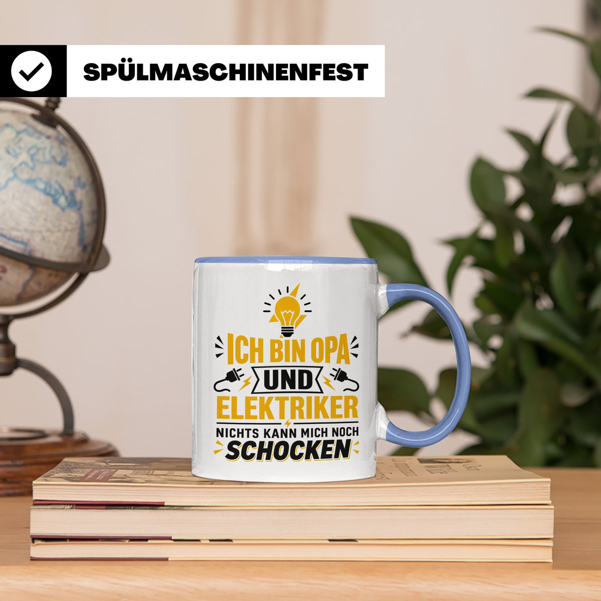 Elektriker Opa Tasse mit Spruch 'Nichts kann mich schocken'  – Blau [farbe:blau]