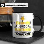 Elektriker Opa Tasse mit Spruch 'Nichts kann mich schocken'  – Schwarz [farbe:schwarz]