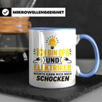 Elektriker Opa Tasse mit Spruch 'Nichts kann mich schocken'  – Blau [farbe:blau]