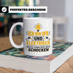 Elektriker Opa Tasse mit Spruch 'Nichts kann mich schocken'  – Weiß [farbe:weiß]