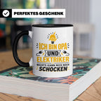 Elektriker Opa Tasse mit Spruch 'Nichts kann mich schocken'  – Schwarz [farbe:schwarz]