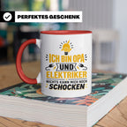 Elektriker Opa Tasse mit Spruch 'Nichts kann mich schocken'  – Rot [farbe:rot]