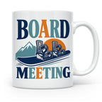 Snowboard Tasse Board Meeting, lustiger Spruch für Snowboard – Weiß [farbe:weiß]