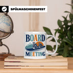 Snowboard Tasse Board Meeting, lustiger Spruch für Snowboard – Weiß [farbe:weiß]