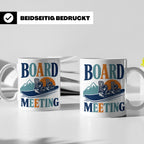 Snowboard Tasse Board Meeting, lustiger Spruch für Snowboard – Weiß [farbe:weiß]