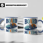 Snowboard Tasse Board Meeting, lustiger Spruch für Snowboard – Blau [farbe:blau]