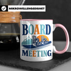 Snowboard Tasse Board Meeting, lustiger Spruch für Snowboard – Rosa [farbe:rosa]