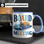 Snowboard Tasse Board Meeting, lustiger Spruch für Snowboard – Blau [farbe:blau]