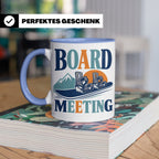 Snowboard Tasse Board Meeting, lustiger Spruch für Snowboard – Blau [farbe:blau]