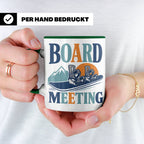 Snowboard Tasse Board Meeting, lustiger Spruch für Snowboard – Grün [farbe:grün]