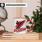 Kickboxen Tasse mit Kämpfer Motiv für Kampfsportler, Geschen – Rot [farbe:rot]