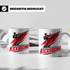 Kickboxen Tasse mit Kämpfer Motiv für Kampfsportler, Geschen – Weiß [farbe:weiß]
