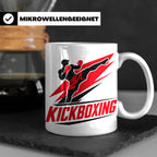 Kickboxen Tasse mit Kämpfer Motiv für Kampfsportler, Geschen – Weiß [farbe:weiß]