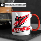 Kickboxen Tasse mit Kämpfer Motiv für Kampfsportler, Geschen – Rot [farbe:rot]