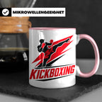 Kickboxen Tasse mit Kämpfer Motiv für Kampfsportler, Geschen – Rosa [farbe:rosa]
