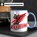 Kickboxen Tasse mit Kämpfer Motiv für Kampfsportler, Geschen – Blau [farbe:blau]
