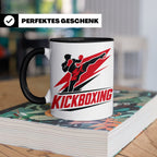 Kickboxen Tasse mit Kämpfer Motiv für Kampfsportler, Geschen – Schwarz [farbe:schwarz]