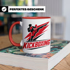 Kickboxen Tasse mit Kämpfer Motiv für Kampfsportler, Geschen – Rot [farbe:rot]