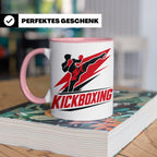 Kickboxen Tasse mit Kämpfer Motiv für Kampfsportler, Geschen – Rosa [farbe:rosa]