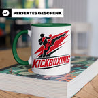 Kickboxen Tasse mit Kämpfer Motiv für Kampfsportler, Geschen – Grün [farbe:grün]