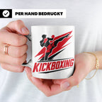 Kickboxen Tasse mit Kämpfer Motiv für Kampfsportler, Geschen – Weiß [farbe:weiß]