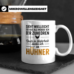 Hühner Tasse - Sieht aus als hör ich zu - Hühnerzüchter Gesc – Weiß [farbe:weiß]