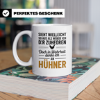 Hühner Tasse - Sieht aus als hör ich zu - Hühnerzüchter Gesc – Weiß [farbe:weiß]