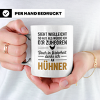 Hühner Tasse - Sieht aus als hör ich zu - Hühnerzüchter Gesc – Weiß [farbe:weiß]