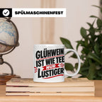 Glühwein Tasse mit Spruch 'ist wie Tee nur lustiger' Weihnac – Weiß [farbe:weiß]
