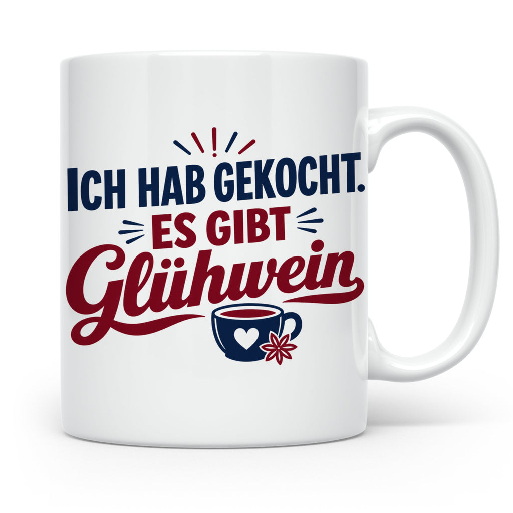 Glühwein Tasse 'Ich hab gekocht', lustiger Weihnachtsmarkt B – Weiß [farbe:weiß]
