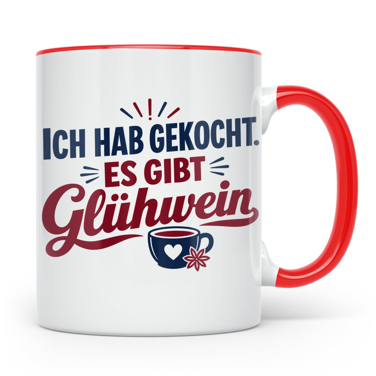 Glühwein Tasse 'Ich hab gekocht', lustiger Weihnachtsmarkt B – Rot [farbe:rot]