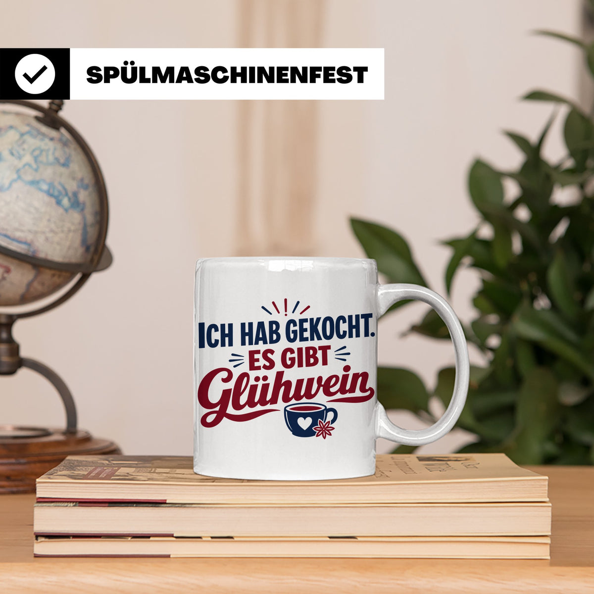 Glühwein Tasse 'Ich hab gekocht', lustiger Weihnachtsmarkt B – Weiß [farbe:weiß]
