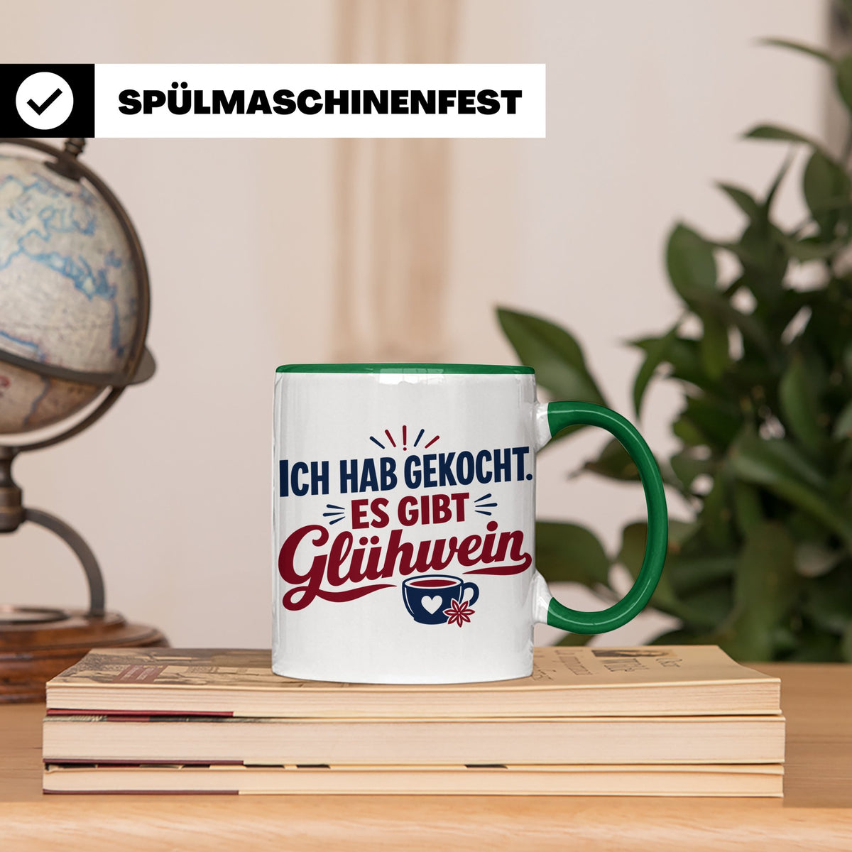 Glühwein Tasse 'Ich hab gekocht', lustiger Weihnachtsmarkt B – Grün [farbe:grün]