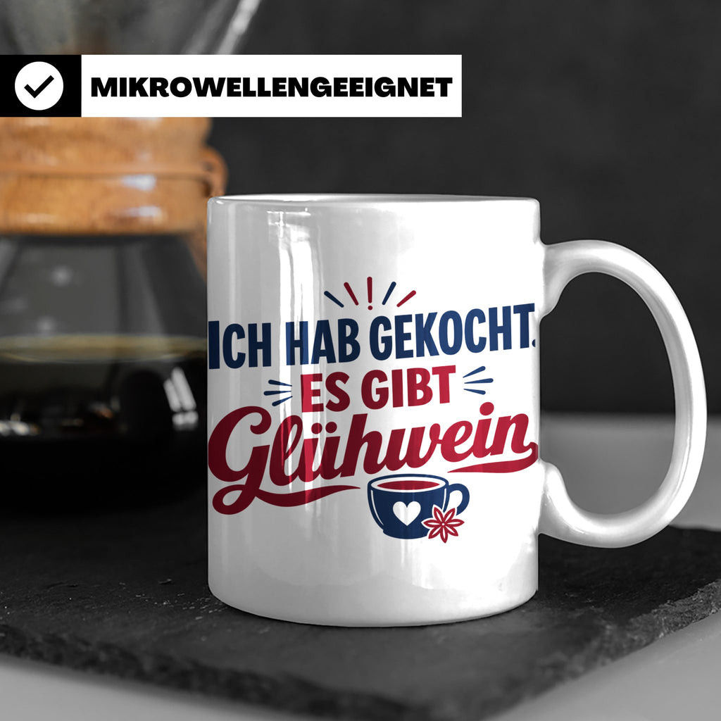 Glühwein Tasse 'Ich hab gekocht', lustiger Weihnachtsmarkt B – Weiß [farbe:weiß]