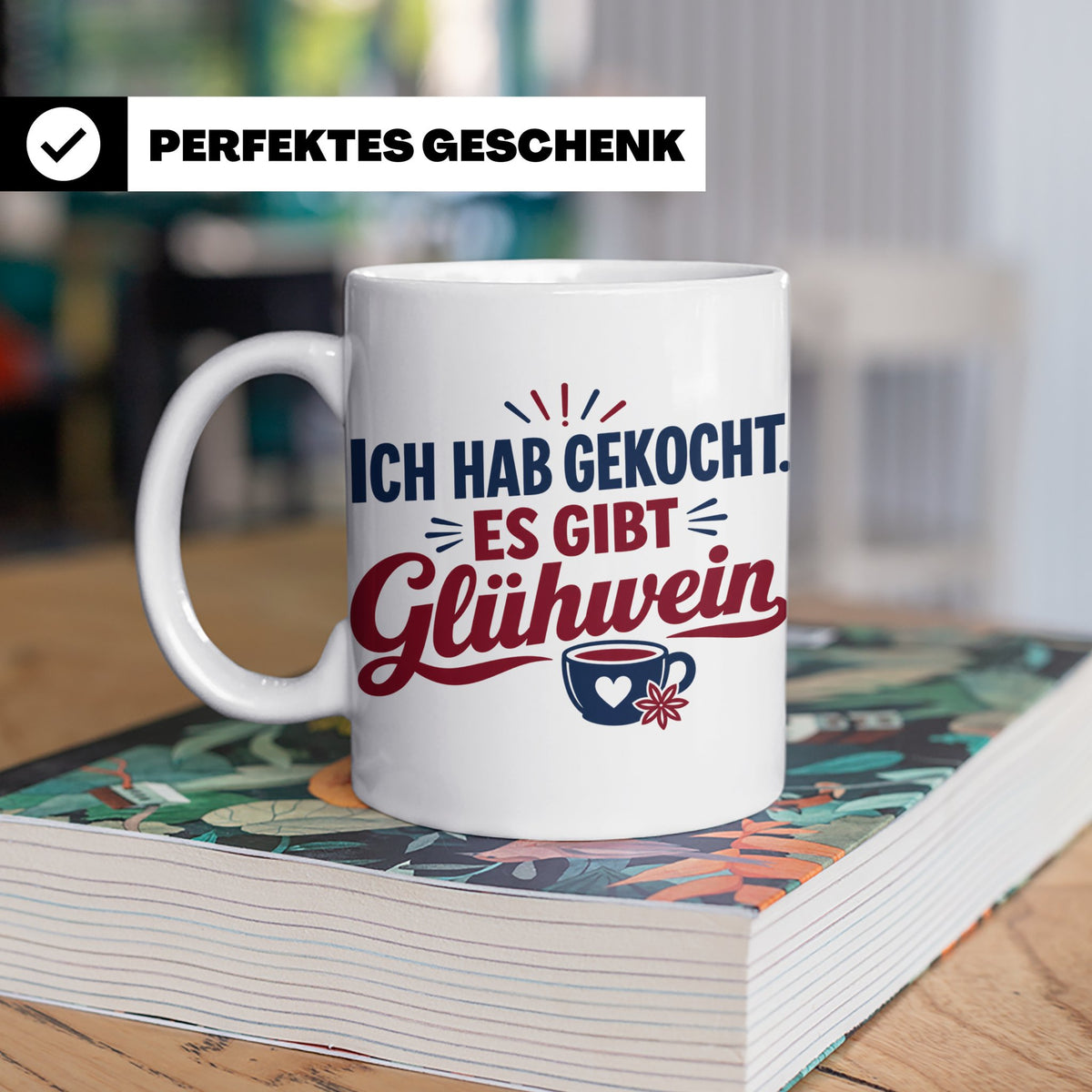 Glühwein Tasse 'Ich hab gekocht', lustiger Weihnachtsmarkt B – Weiß [farbe:weiß]