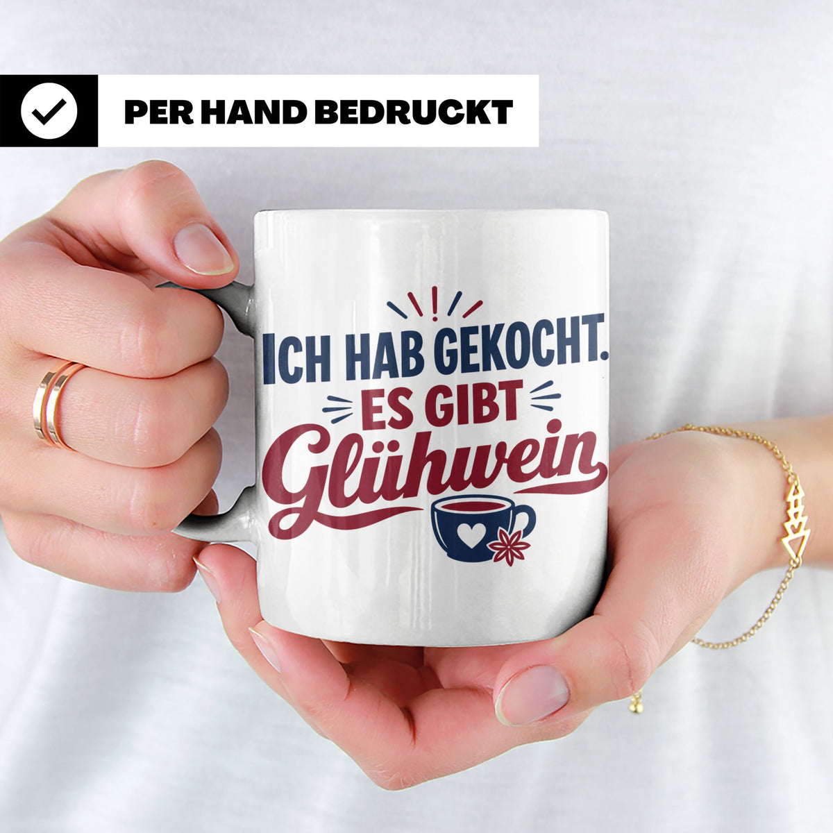 Glühwein Tasse 'Ich hab gekocht', lustiger Weihnachtsmarkt B – Weiß [farbe:weiß]