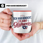 Glühwein Tasse 'Ich hab gekocht', lustiger Weihnachtsmarkt B – Rot [farbe:rot]