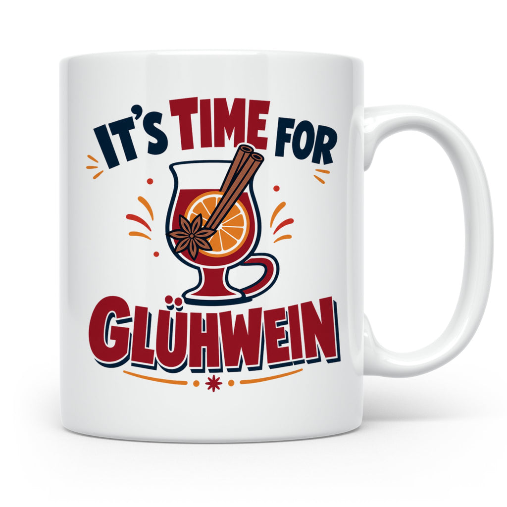 Glühwein Tasse mit Spruch It's Time for Glühwein Weihnachtsm – Weiß [farbe:weiß]