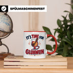 Glühwein Tasse mit Spruch It's Time for Glühwein Weihnachtsm – Rot [farbe:rot]