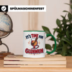 Glühwein Tasse mit Spruch It's Time for Glühwein Weihnachtsm – Grün [farbe:grün]