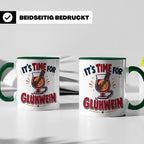 Glühwein Tasse mit Spruch It's Time for Glühwein Weihnachtsm – Grün [farbe:grün]