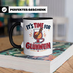 Glühwein Tasse mit Spruch It's Time for Glühwein Weihnachtsm – Schwarz [farbe:schwarz]