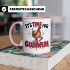 Glühwein Tasse mit Spruch It's Time for Glühwein Weihnachtsm – Rosa [farbe:rosa]