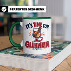 Glühwein Tasse mit Spruch It's Time for Glühwein Weihnachtsm – Grün [farbe:grün]