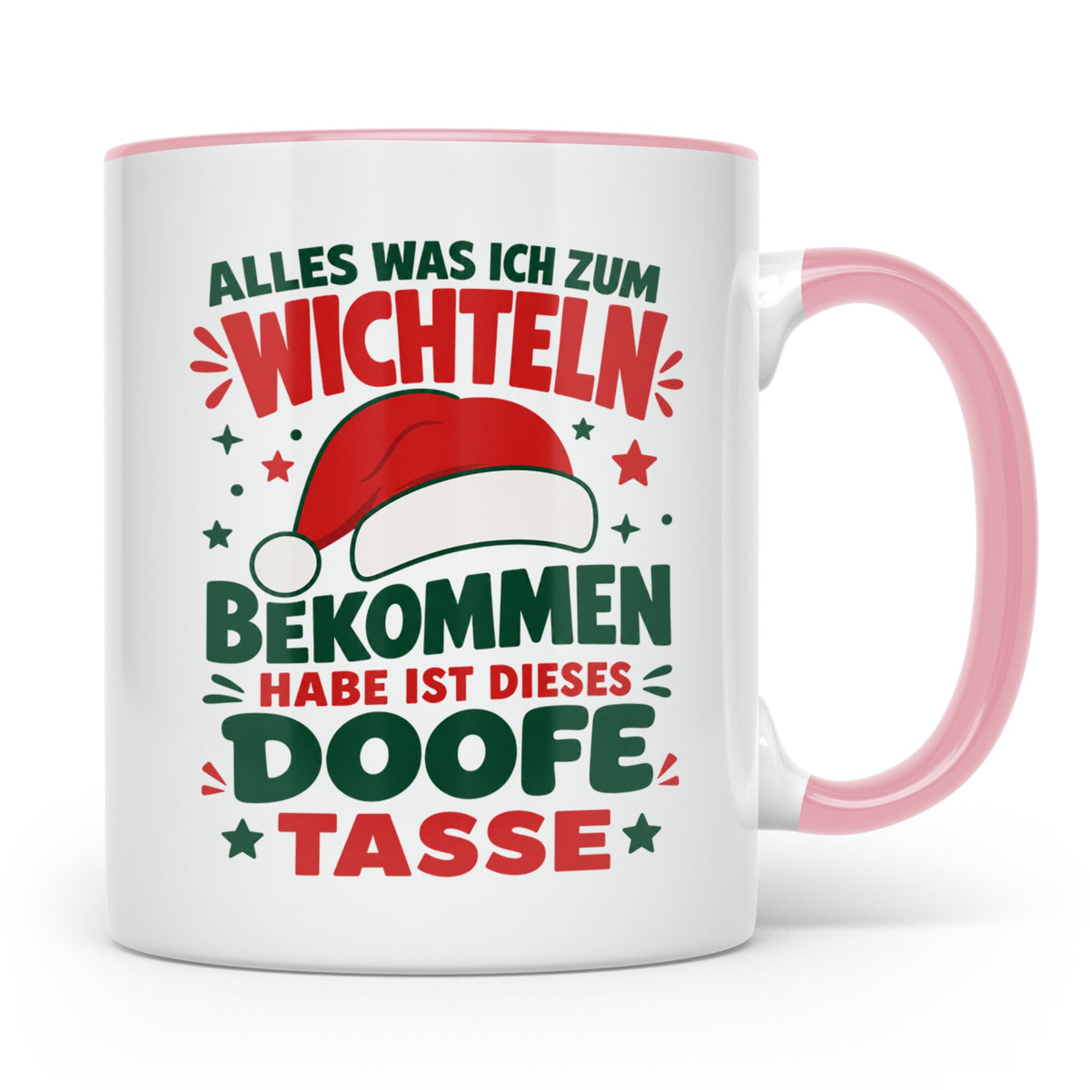 Wichtelgeschenk Tasse lustig Spruch Doofe Tasse Weihnachten  – Rosa [farbe:rosa]