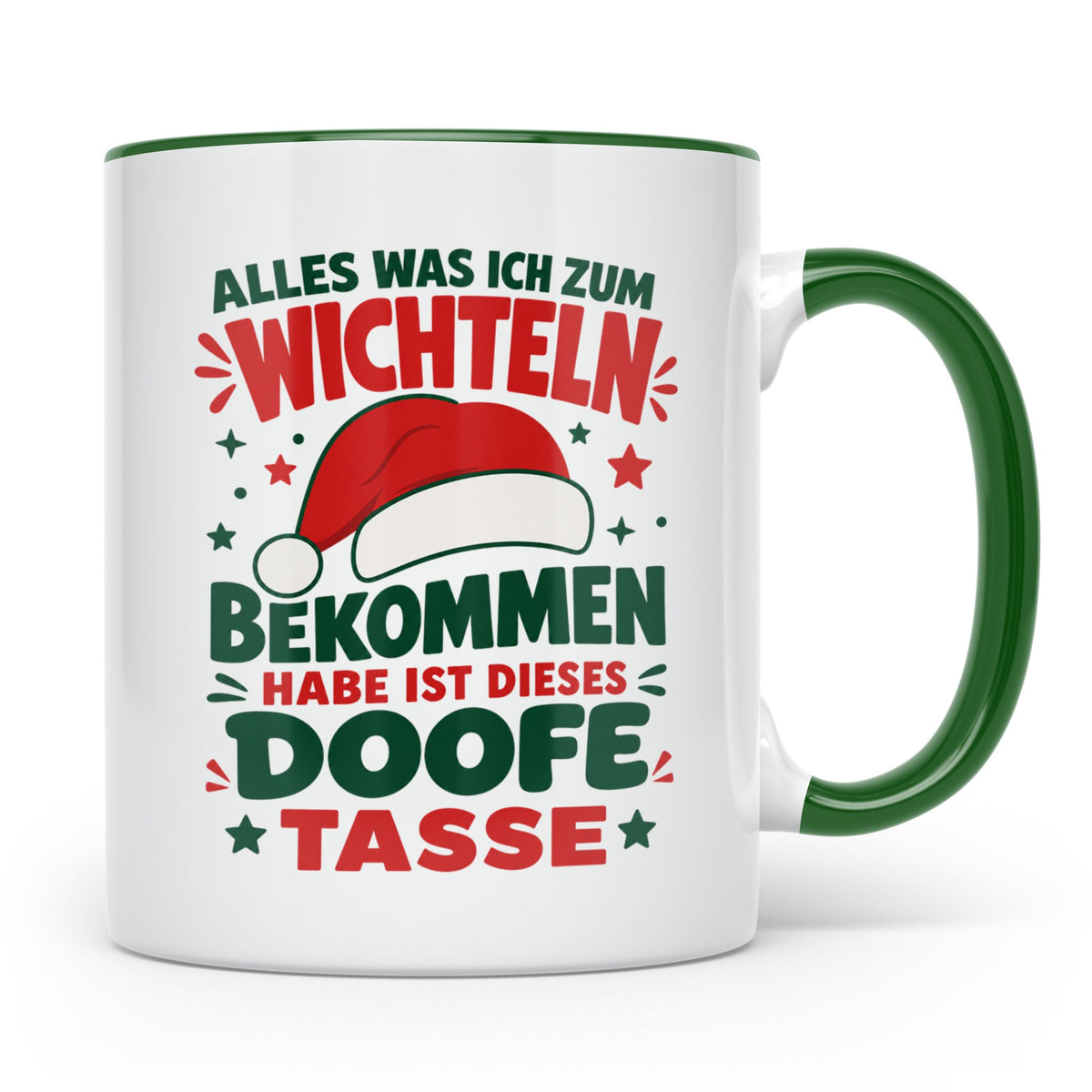 Wichtelgeschenk Tasse lustig Spruch Doofe Tasse Weihnachten  – Grün [farbe:grün]