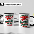 Wichtelgeschenk Tasse lustig Spruch Doofe Tasse Weihnachten  – Schwarz [farbe:schwarz]