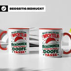 Wichtelgeschenk Tasse lustig Spruch Doofe Tasse Weihnachten  – Rot [farbe:rot]