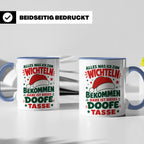Wichtelgeschenk Tasse lustig Spruch Doofe Tasse Weihnachten  – Blau [farbe:blau]