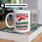 Wichtelgeschenk Tasse lustig Spruch Doofe Tasse Weihnachten  – Weiß [farbe:weiß]